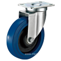 Blue elastic rubber caster trolley wheel